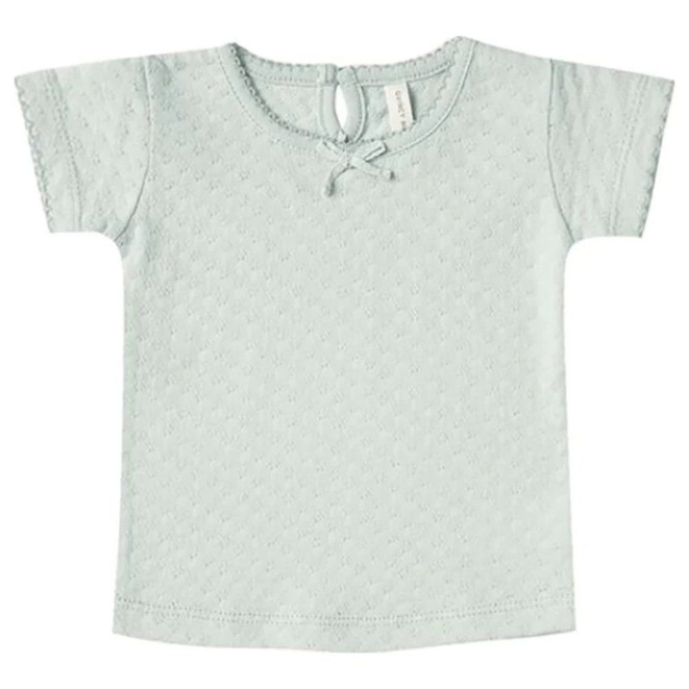 Quincy Mae Pointelle Tee - Sea Glass - 18-24 month